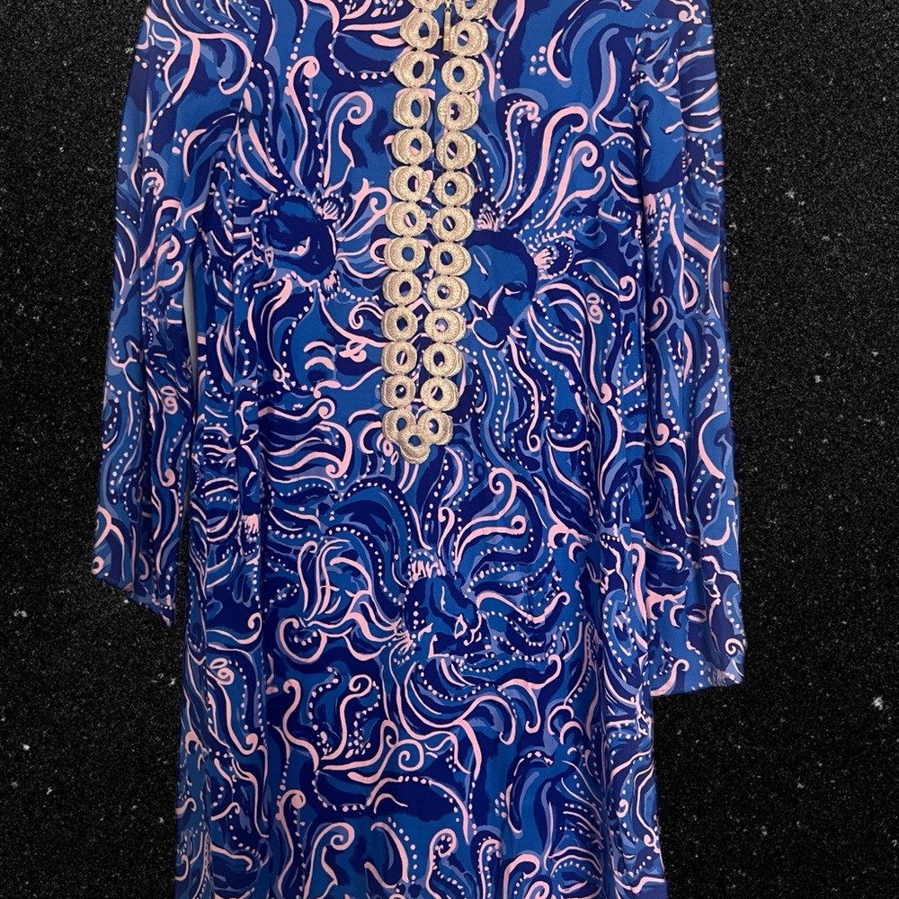 Lilly Pulitzer Blue and Pink Swirl Dress